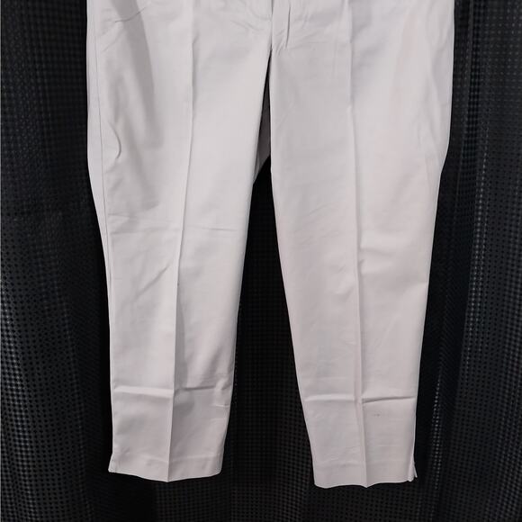 ANN TAYLOR FACTORY! PALEST GRAY CROPPED, RELAXED NOTCHED ANKLE PANTS! SZ 10P - Picture 6 of 10